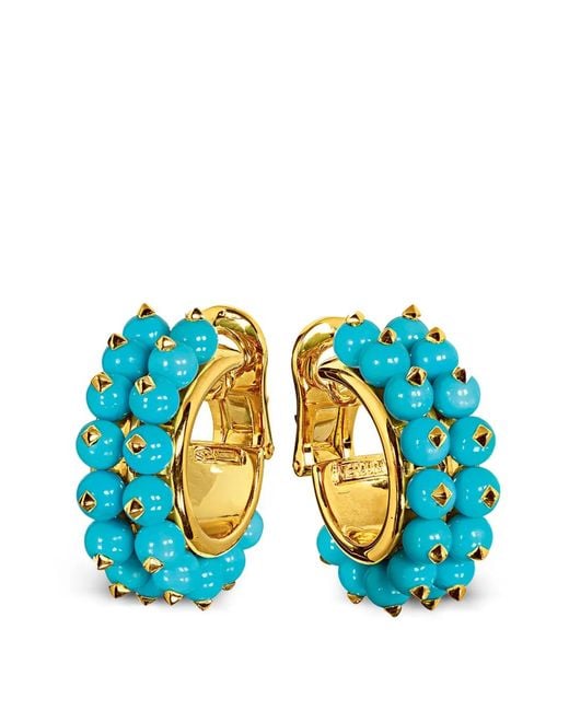 Verdura Blue Créoles À Perles En
