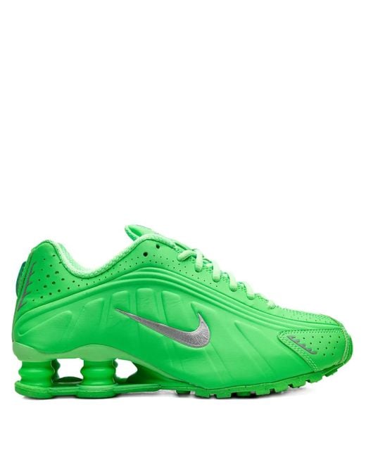 Nike Green Shox R4 Lace-Up Sneakers
