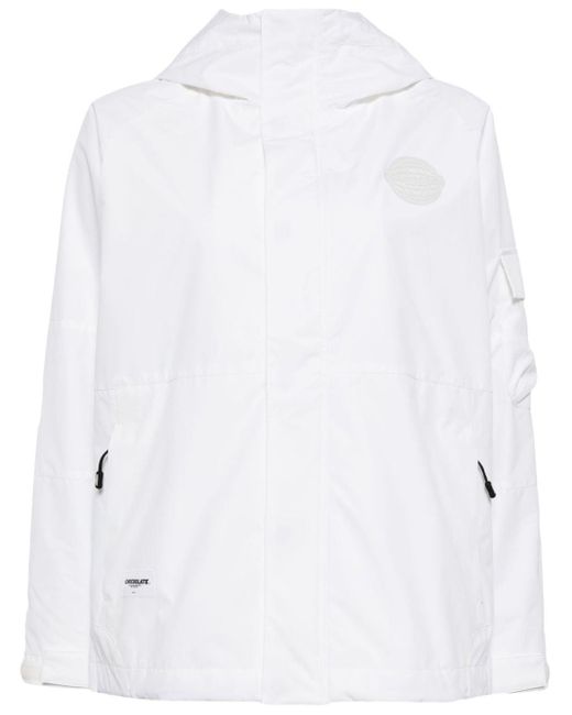 Chocoolate White Logo-appliqué Hooded Jacket
