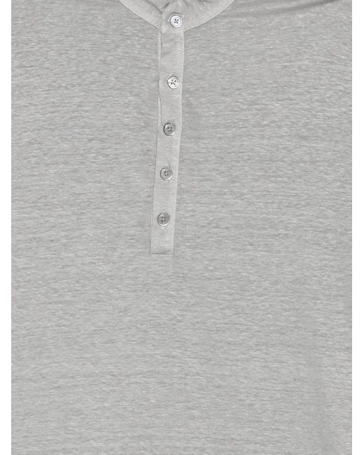Dell'Oglio Gray T-Shirt À Détail De Boutonnière for men