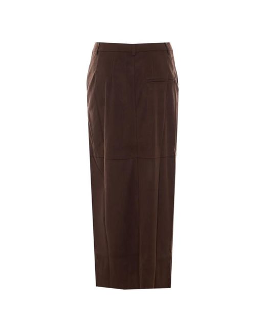Elle Brown Split-Front Skirt
