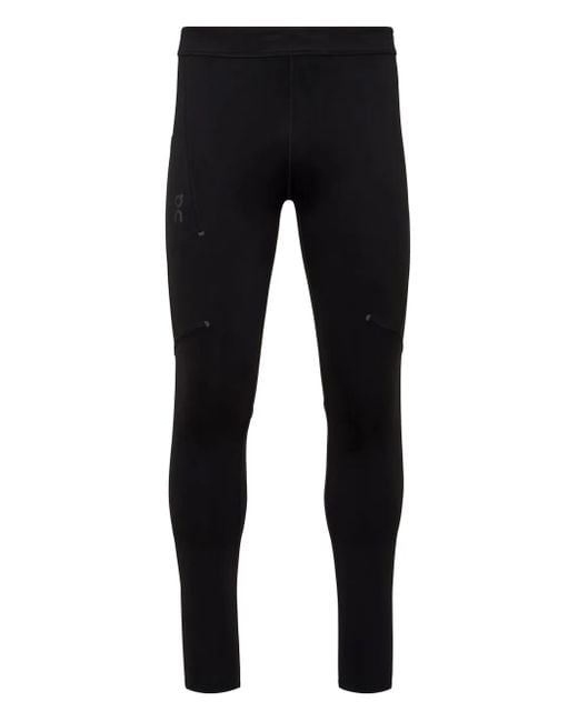 On Shoes Black Logo-Detail Performance Leggings for men