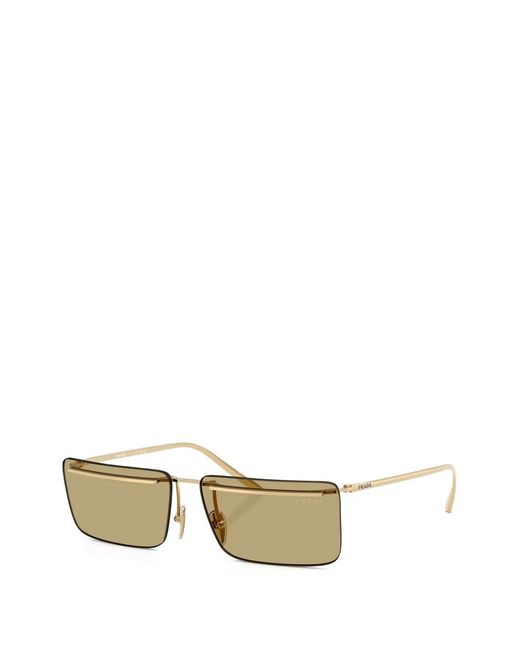 Prada White Rectangle-Frame Sunglasses for men
