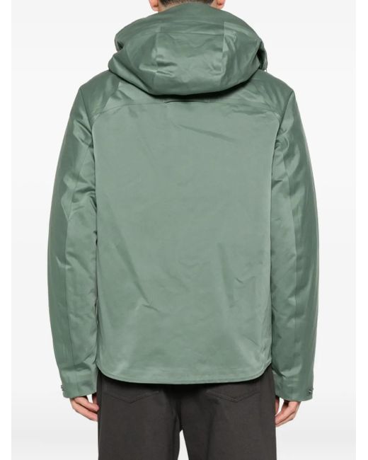 C P Company Green Hooded Detachable-Liner Jacket for men