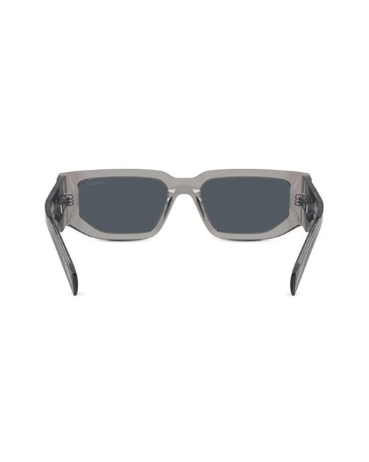 Prada Gray Triangle-Logo Rectangle-Frame Sunglasses for men