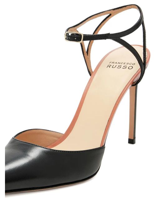 Francesco Russo Black Pointed-Toe Pumps