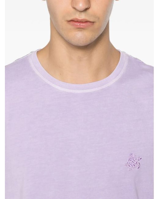 Vilebrequin Purple Embroidered-Logo Crew-Neck T-Shirt for men