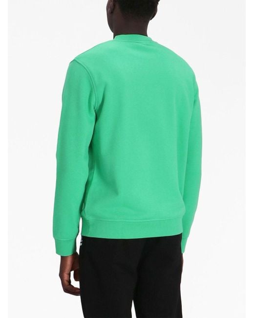 Karl Lagerfeld Green Logo-print Cotton Sweatshirt for men