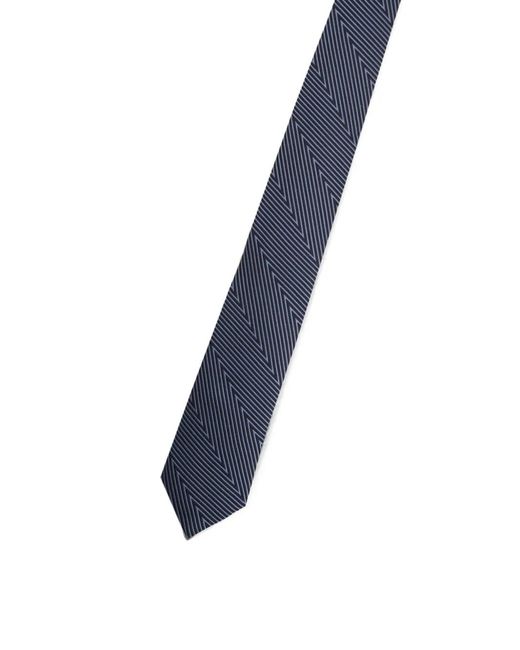Giorgio Armani White Chevron-Pattern Tie for men