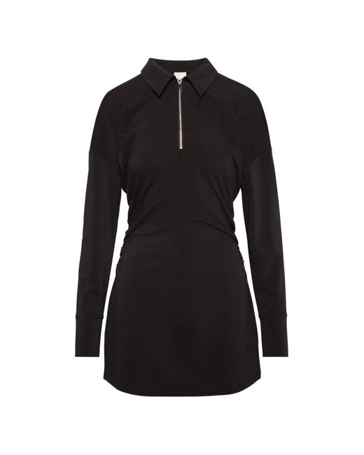 Calvin Klein Black Zipped Classic-Collar Mini Dress