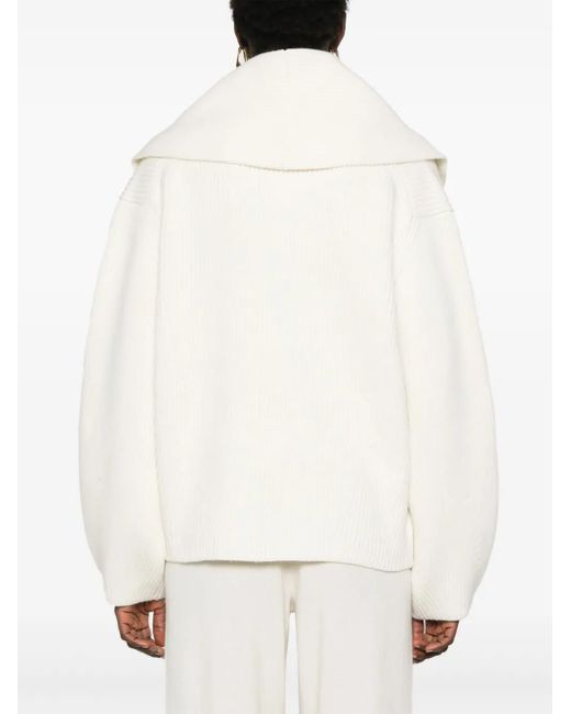 Totême White Shawl-Lapel Cardigan