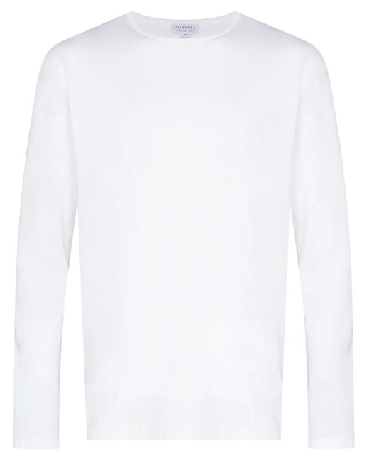 Sunspel White Long-Sleeve Top for men