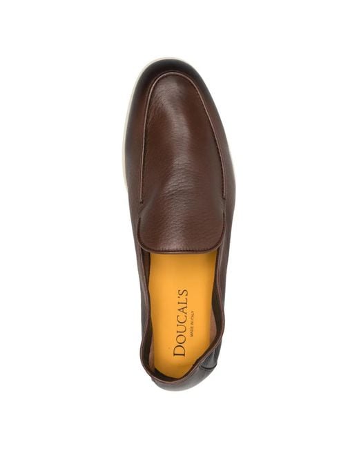 Doucal's White Leather Loafers for men