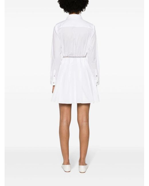 MICHAEL Michael Kors Belted Mini Shirt Dress in het White