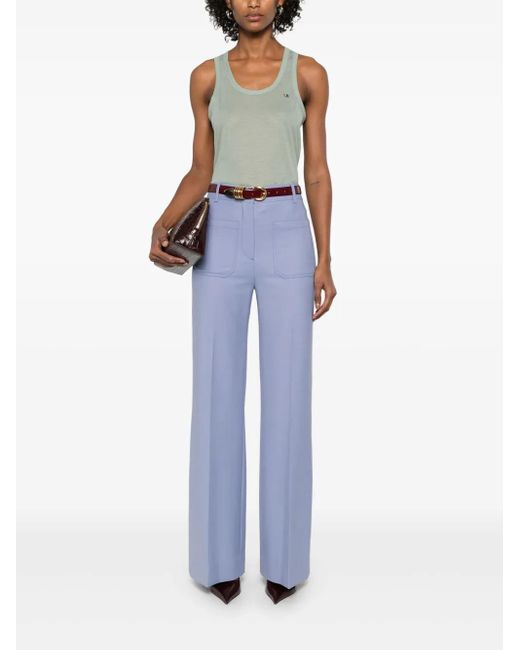 Victoria Beckham Green Crepe Tank Top