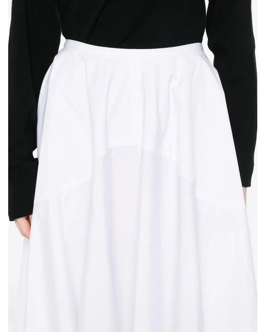 BITE STUDIOS White Zip-Fastening Midi Skirt