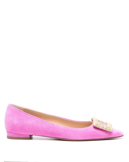 Roberto Festa Pink Suede Ballerina Shoes