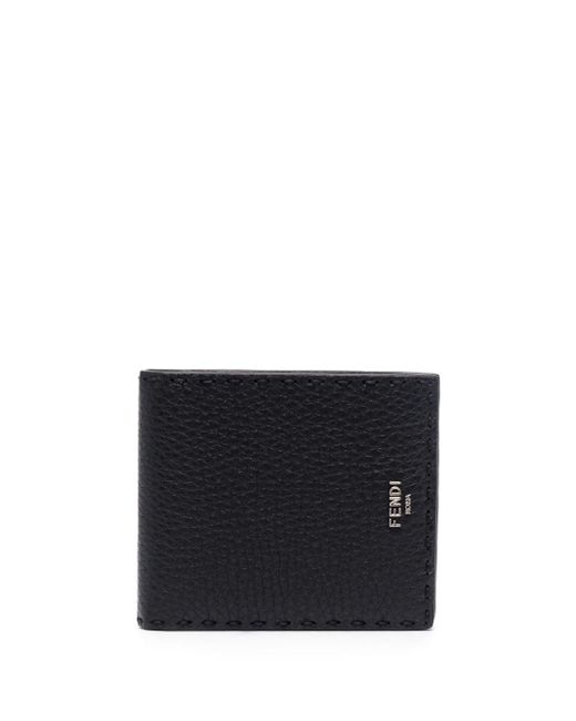 Portafoglio bi-fold con logo di Fendi in Black da Uomo