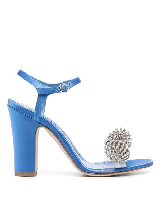 Manolo Blahnik Blue Ostria 90Mm Star-Embellished Sandals