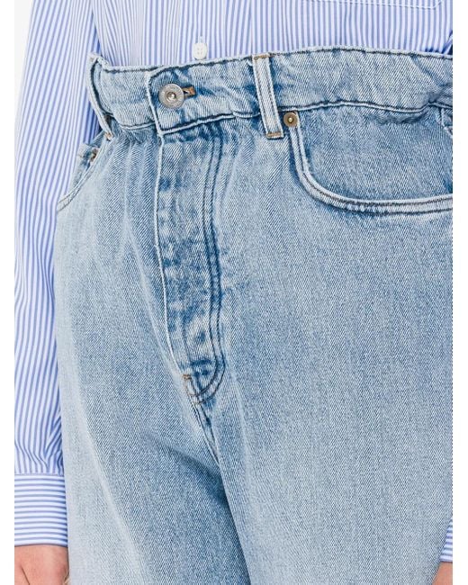 Miu Miu Blue High-Waisted Straight-Leg Jeans