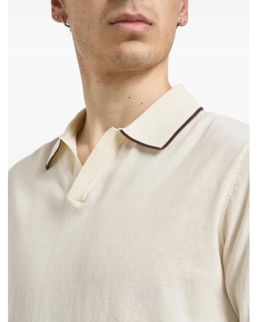 Mc2 Saint Barth White Sloan Contrast-Trim Polo Collar T-Shirt for men