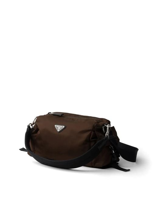 Prada Black Explore Re-Nylon And Leather Bag for men