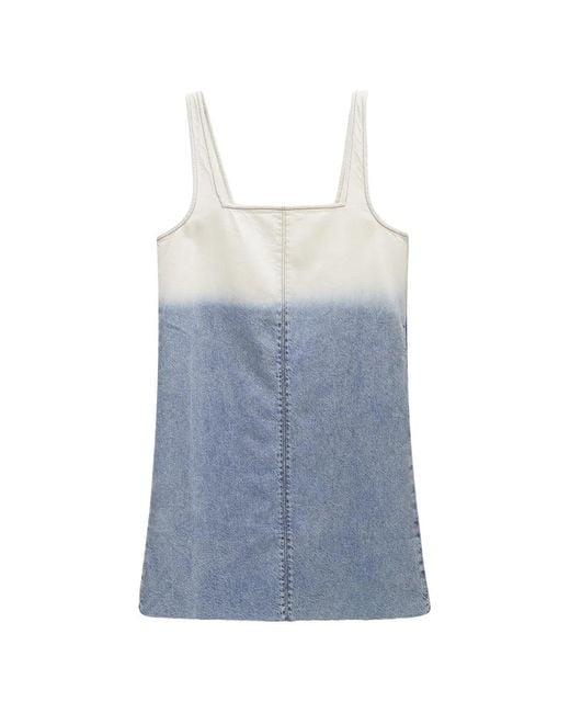 Rag & Bone Blue Square-Neck Dip-Dye Mini Dress