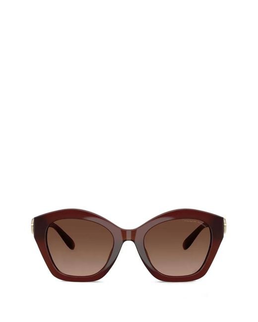 COACH Brown Geometric-Frame Polarized Sunglasses