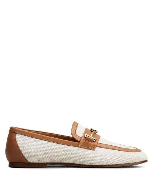 Tod's White Two-Tone Chain Loafers