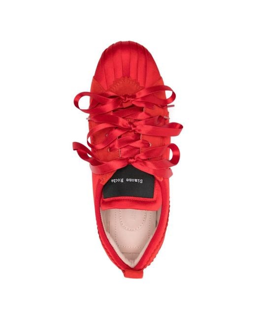 Simone Rocha Red Ribbon Sneakers