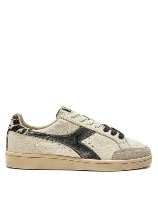 Diadora White Prestige Safari Lace-Up Sneakers