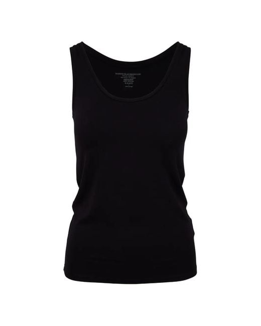 Majestic Filatures Black Sleeveless Tank Top