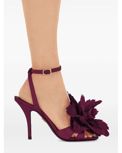 Sandali Con Decorazione Floreale di Ferragamo in Purple