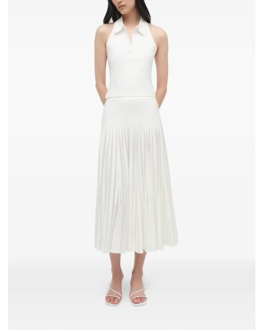 Jonathan Simkhai White Halterneck Polo Top