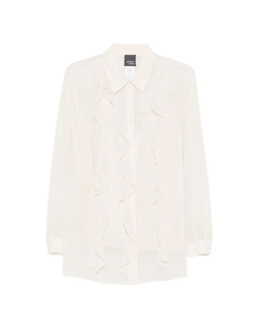 Marina Rinaldi White Ruffled Shirt