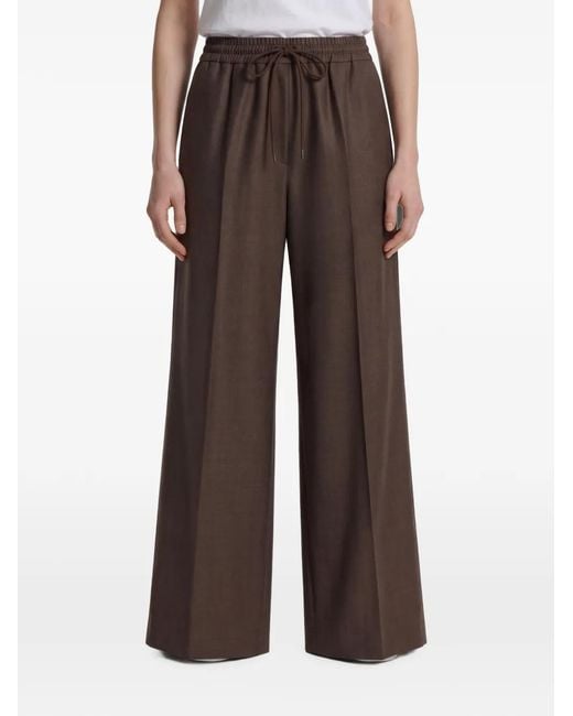 Max Mara Brown Drawstring Palazzo Pants