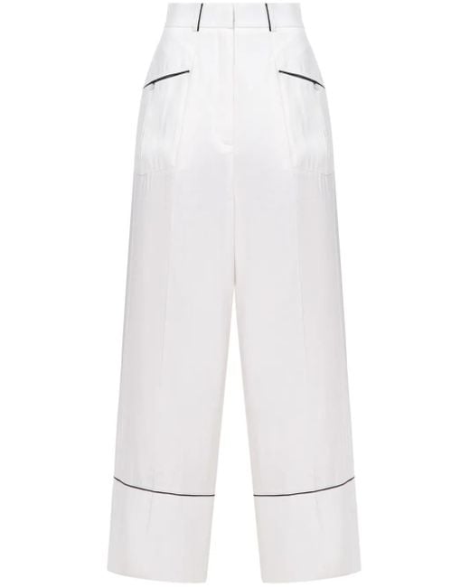 A.M.G White Piped-Trim Trousers