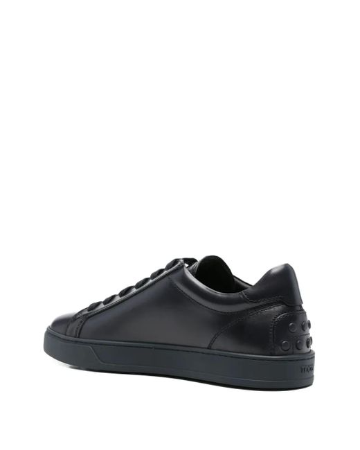 Tod's Black Leather Lace-Up Sneakers for men