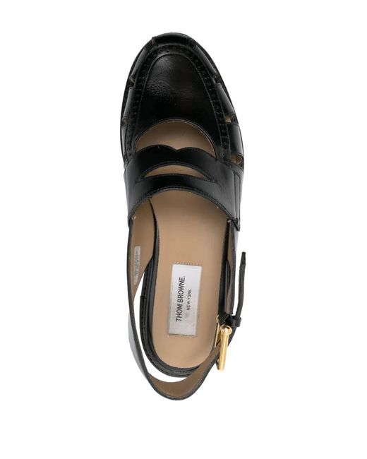Thom Browne Black Slingback Cut-Out Sandals for men
