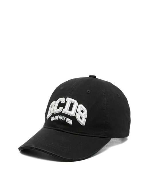 Gcds Black Logo-Embroidered Baseball Hat for men