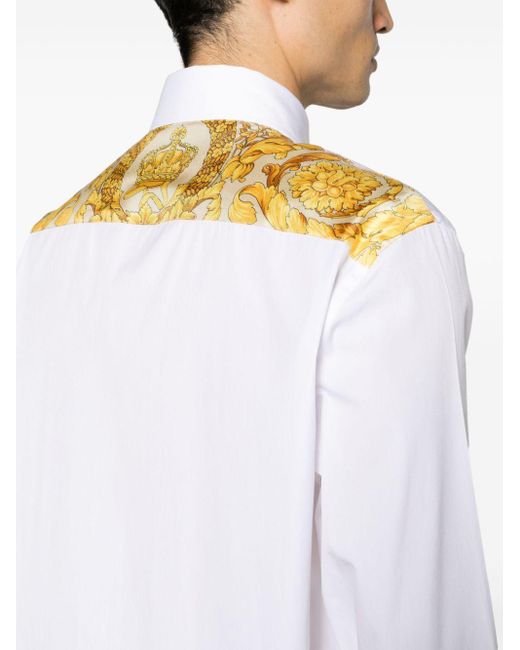 Versace Overhemd Met Barok-vlak in het White voor heren
