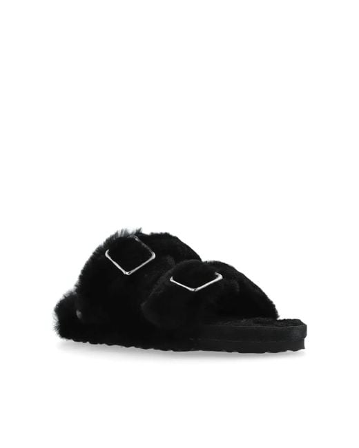 Birkenstock Black Arizona 1774 Shearling Slides