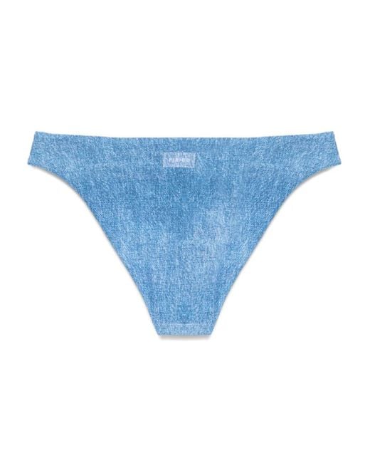 Fisico Blue Denim-Effect Bikini Bottoms