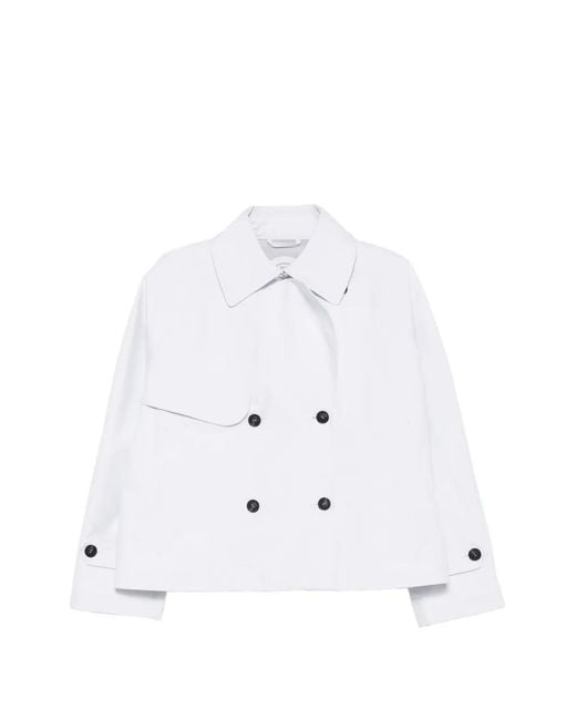 Save The Duck White Curt Tabardo Double-Breasted Coat