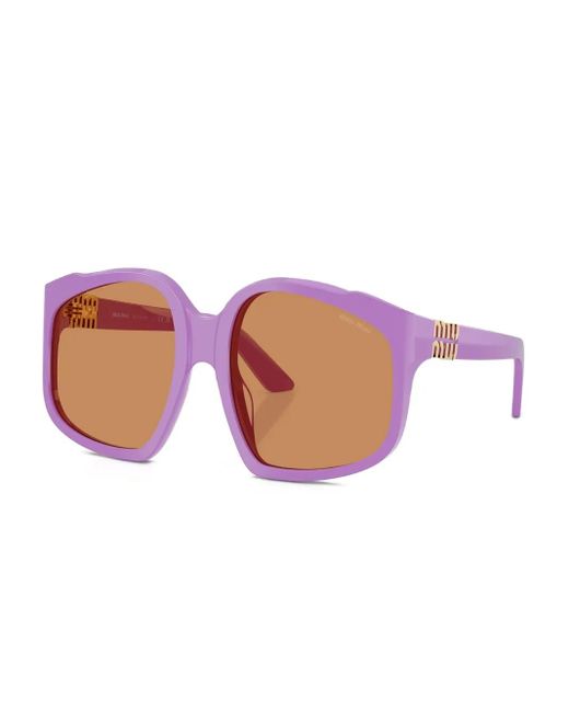Miu Miu Pink Geometric-Frame Sunglasses