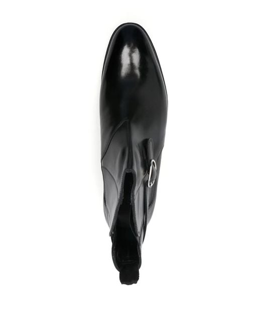 John Lobb Black Side-Buckle Polished Leather Boots for men