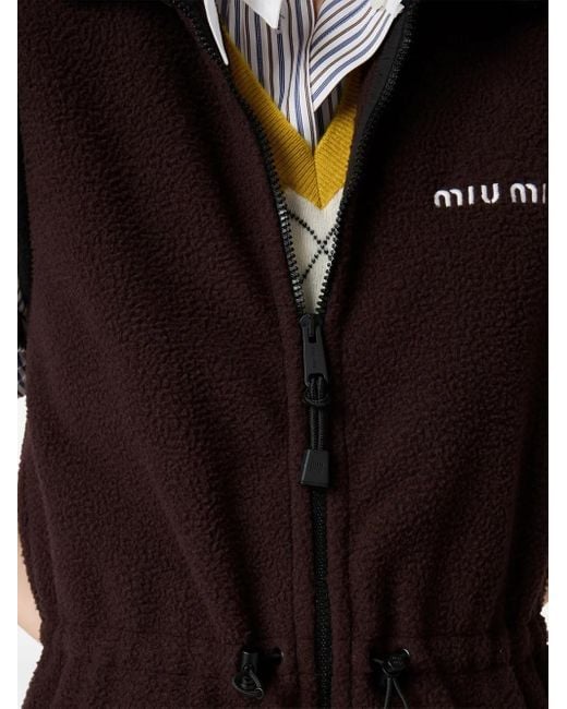 Abito Con Colletto Rialzato di Miu Miu in Black