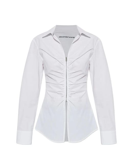 Alexander Wang White Zip-Up Shirt