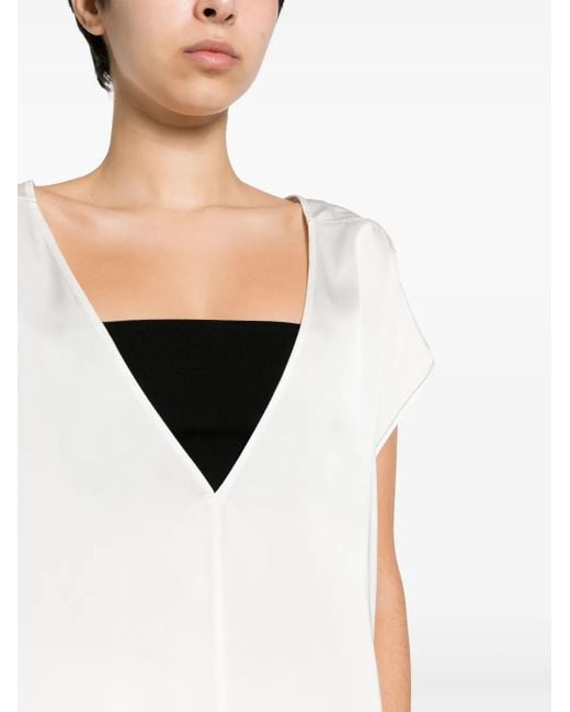 Fabiana Filippi White Sleeveless Satin Tunic