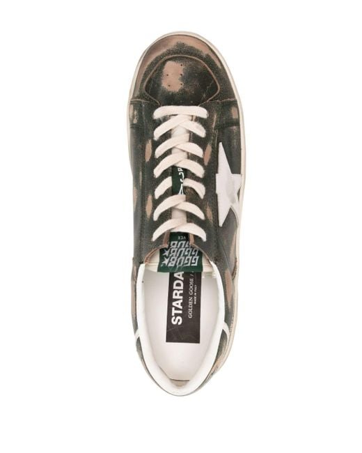Golden Goose Deluxe Brand White Stardan Distressed Leather Sneakers for men